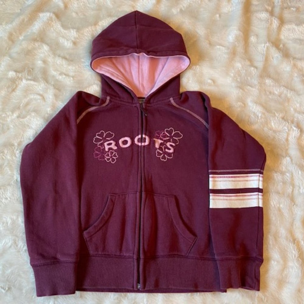 2/$55 Roots Kids Burgundy/Wine Hoodie Size Large